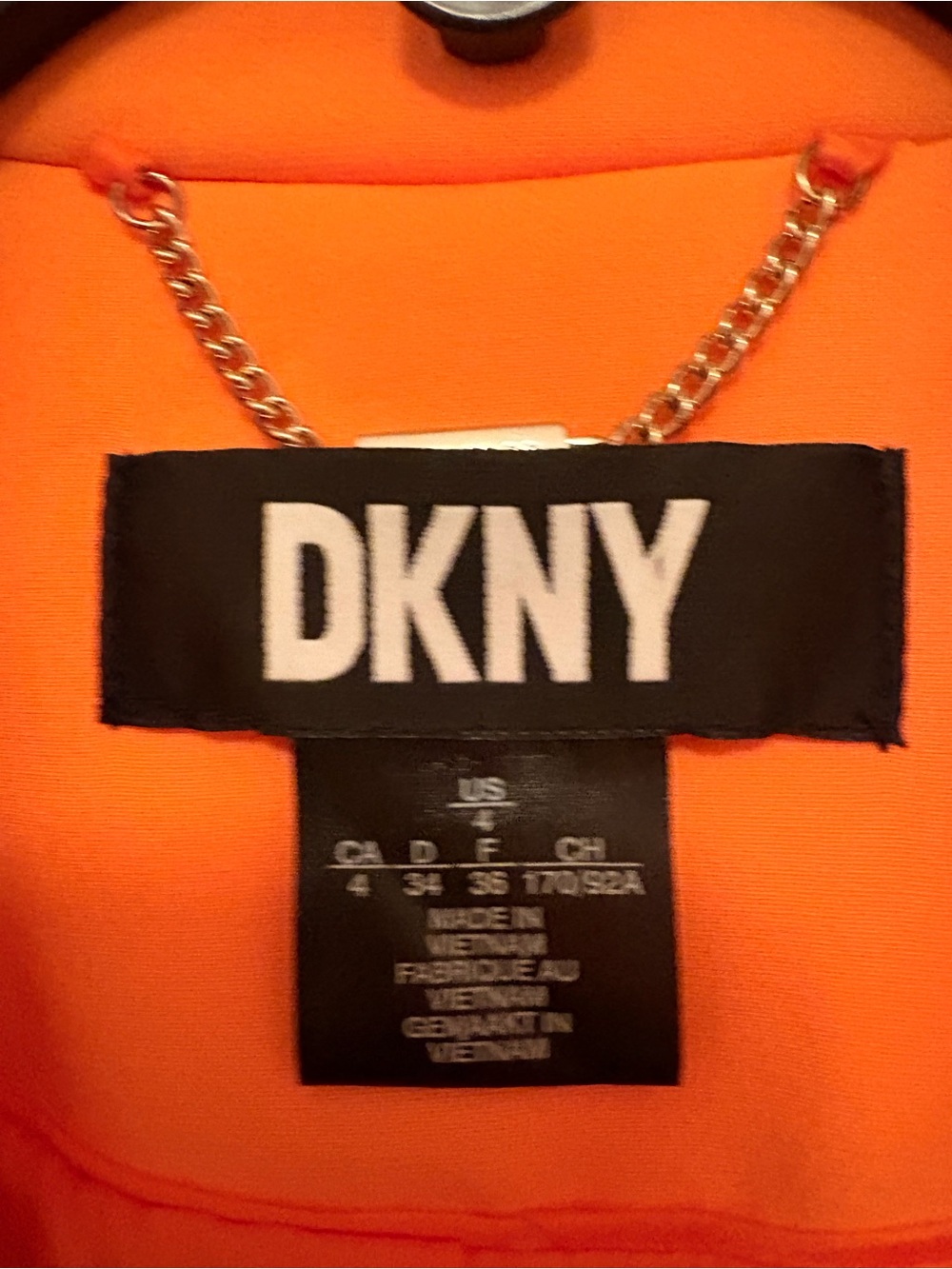 DKNY Bright Orange Double-Breasted Trench Blazer - Picture 2 of 8